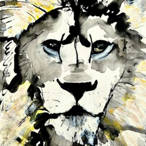 Lion portrait 25x33cm