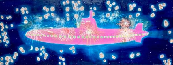 Pink Submarine 115x44cm