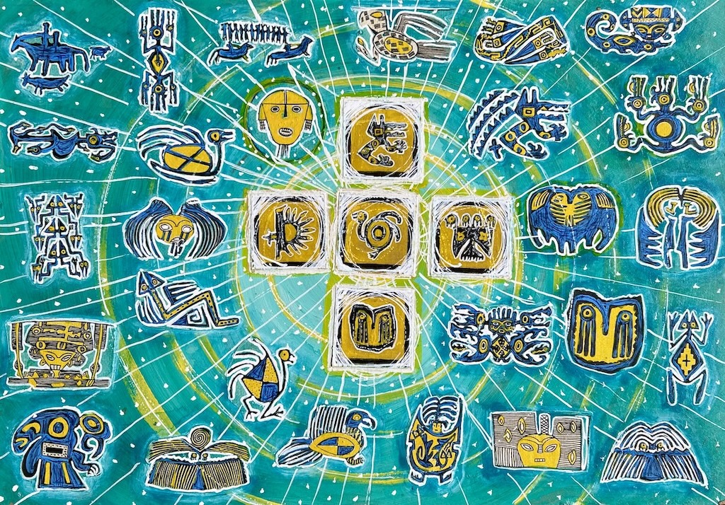 Ancestral Geometry - Painting by Ilaria Berenice