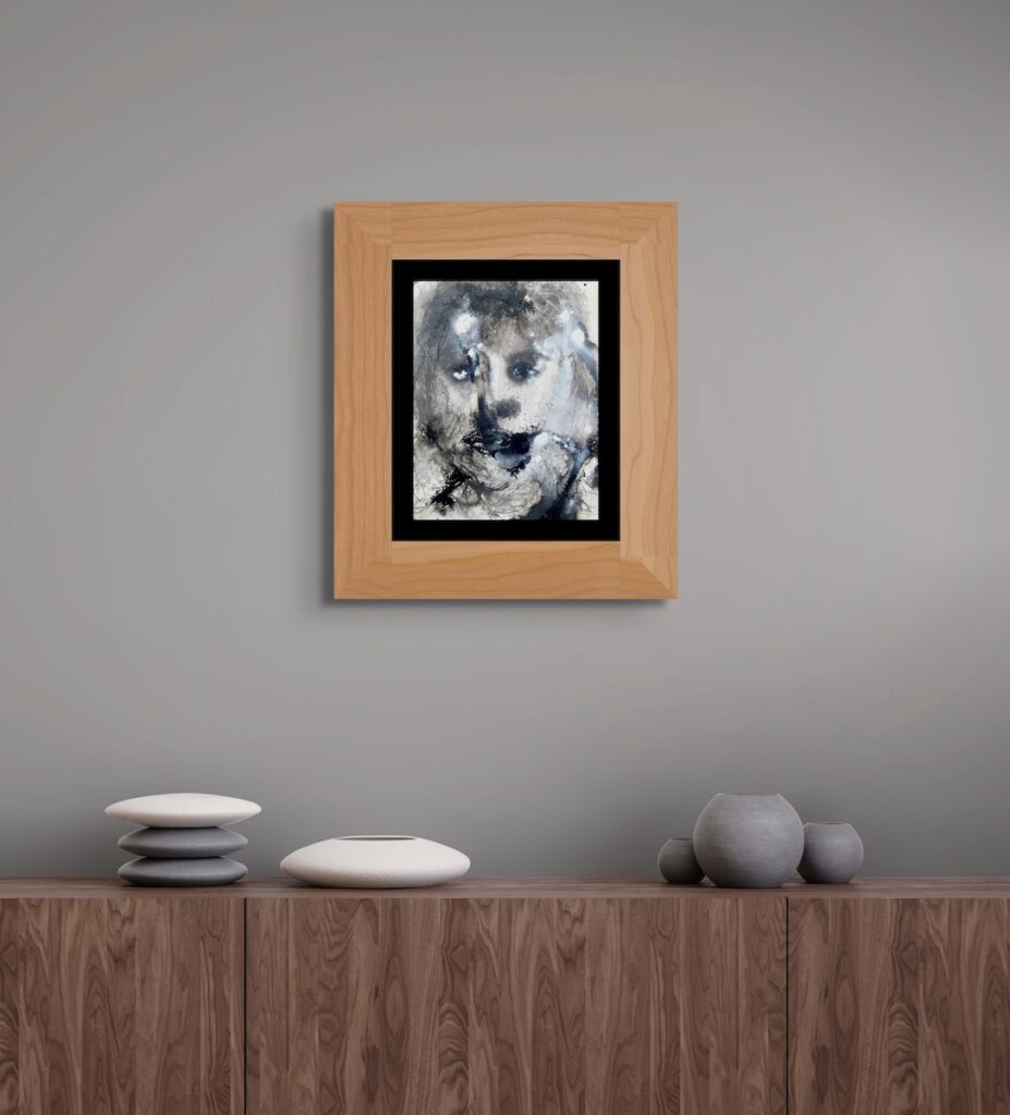 Balance 2 Balance - Black and white mixed media portrait exploring balance between light and shadow by Ilaria Berenice.