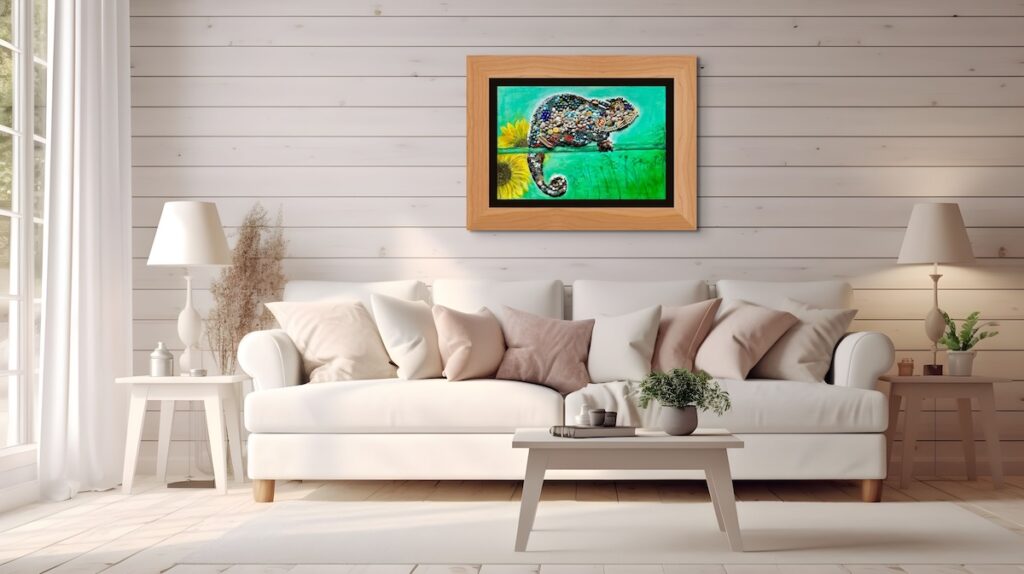 Chameleon 2 Chameleon over a sofa