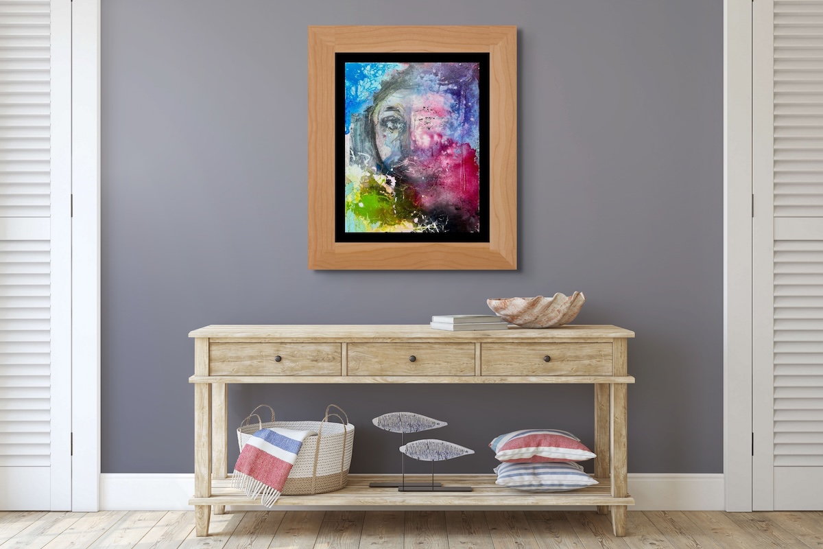 Cosmic Transmutation Ethereal abstract portrait with cosmic colors and light, visionary art by Ilaria Berenice.
