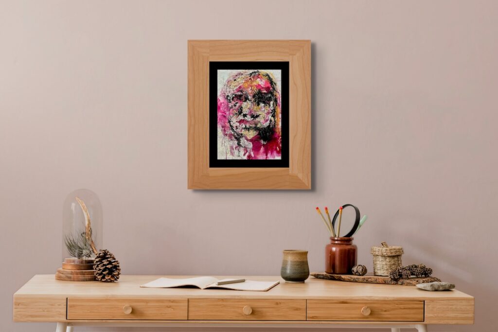 Face of the Imponderable 2 Face of the Imponderable Abstract face emerging from warm red, yellow, and black tones, mixed media painting by Ilaria Berenice.