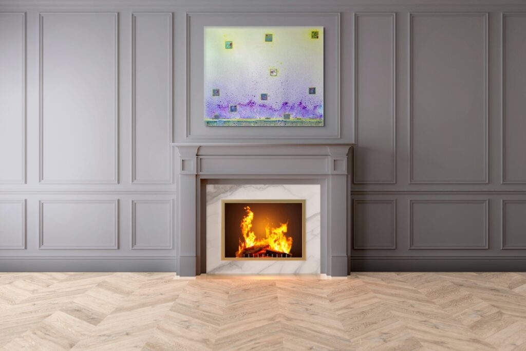 From the sea of consciousness 2 From the sea of consciousness over a fireplace