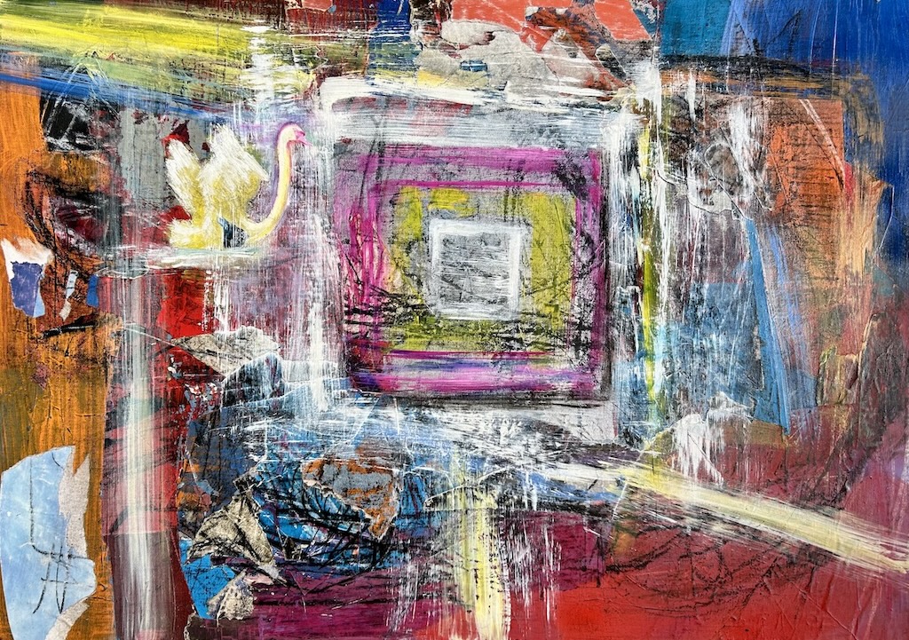 The alchemy of creation Swan Alchemy - Painting by Ilaria Berenice