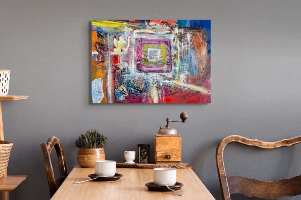 Swan Alchemy by Ilaria Berenice – abstract mixed-media painting from Matter and Spirit series