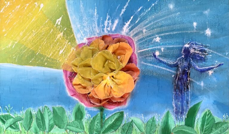 Transformation - Abstract composition of flowing colors and organic forms symbolizing light in transformation.