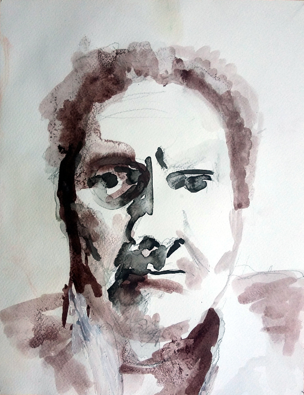 Man portrait ink Ilaria Berenice