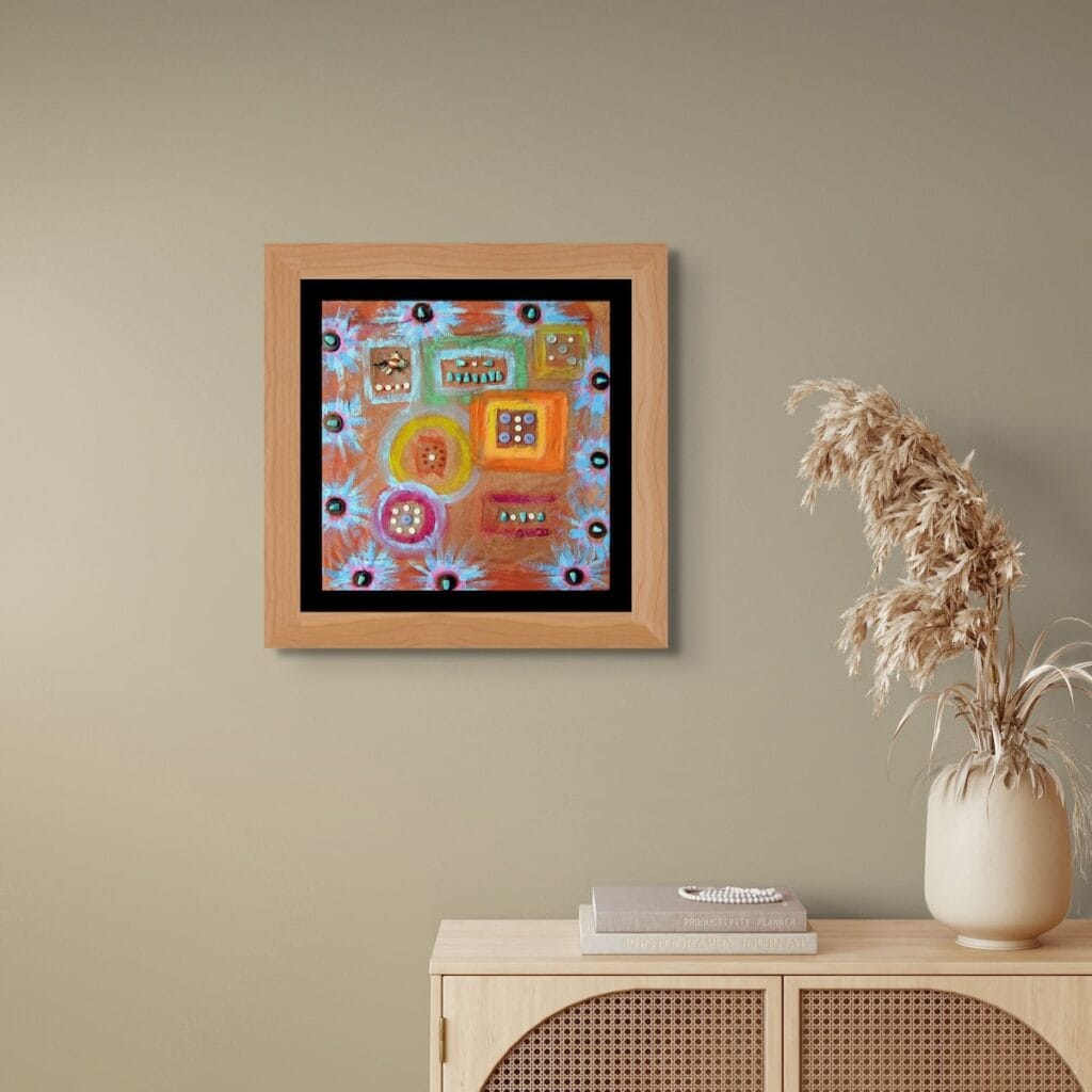 Field of Fragments 2 Field of Fragments and a brown cabinet