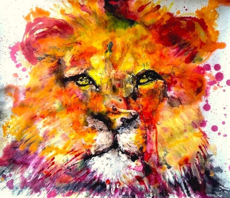 Red Lion - contemporary figurative expressionism by Ilaria Berenice