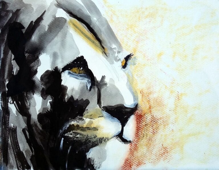 Silent Presence - spiritual animal painting by Ilaria Berenice