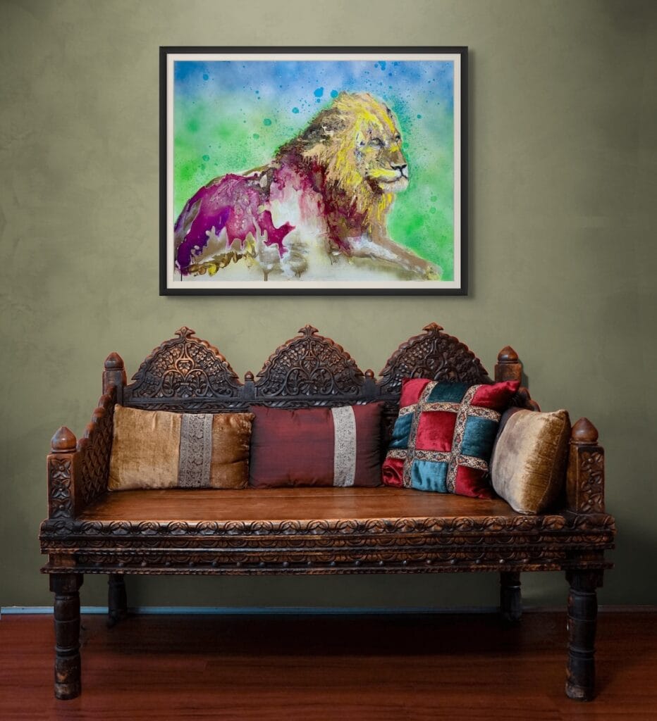 Sovereign Lion 2 Sovereign Lion above an arabic style couch