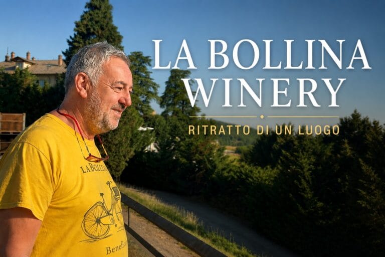 Marco Roveda overlooking the hills of La Bollina Winery in Gavi, Piedmont, Italy